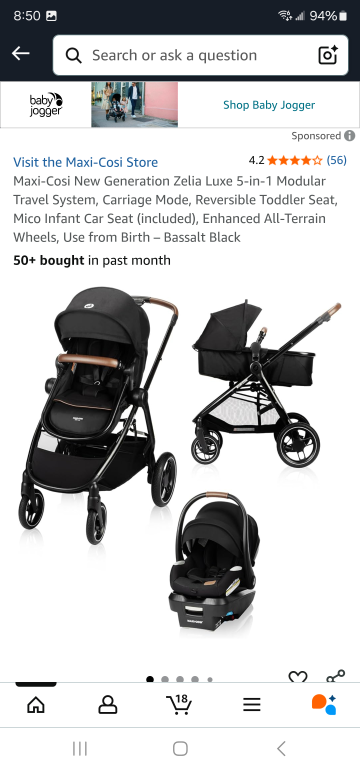 Maxi-Cosi Zelia Luxe 5-in-1 Travel System - Black