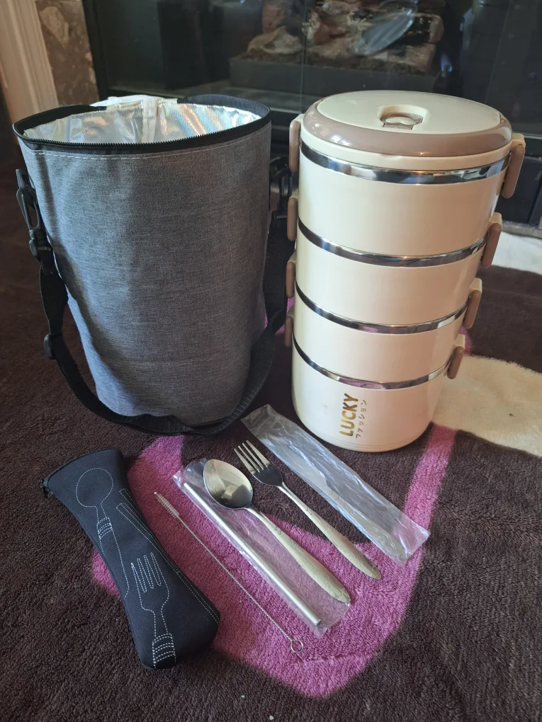 NEW Largest 4-Tier Stack & Go Lunch Box with Insulated Bag thumbnail