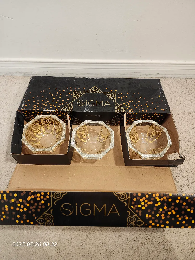 Sigma Luxury Bowls Set of 6, Gold Accent image indicator(7)