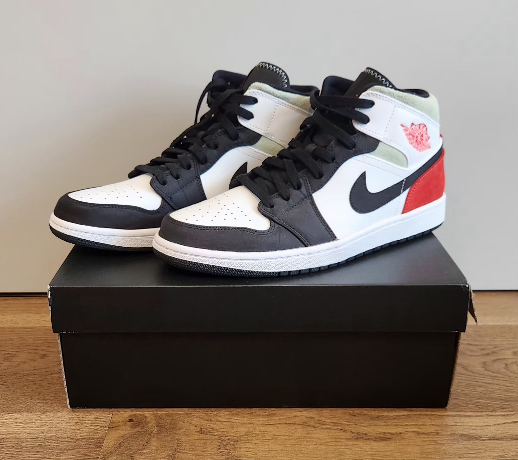 Air Jordan 1 Mid SE White/Track Red-Black-Igloo [US SIZE 10.5] - photo 2