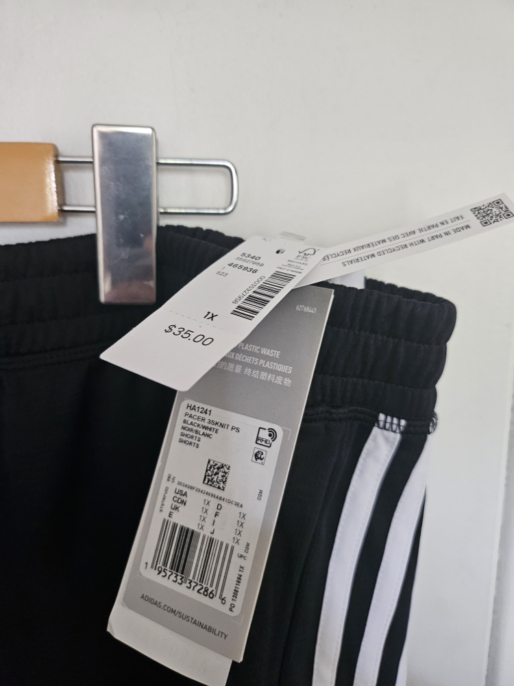 Short Adidas Noir 3-Stripes Neuf (1X) - photo 2