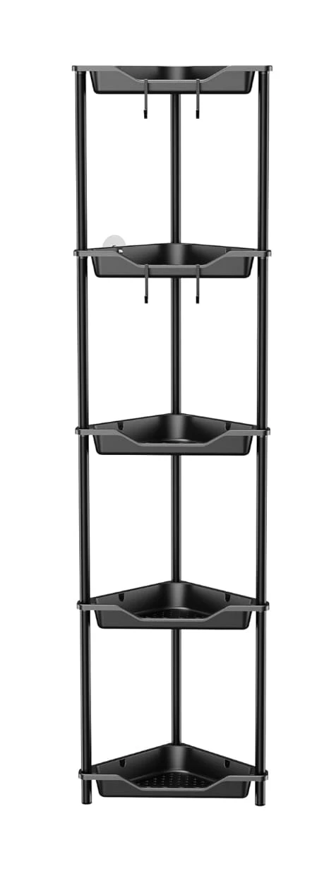 Black 5-Tier Corner Bathroom Shelf - photo 2