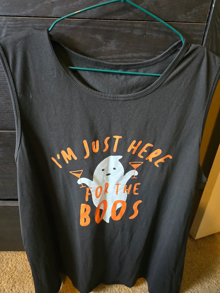 Black Halloween Tank Top - "I'm Just Here For The Boos" thumbnail
