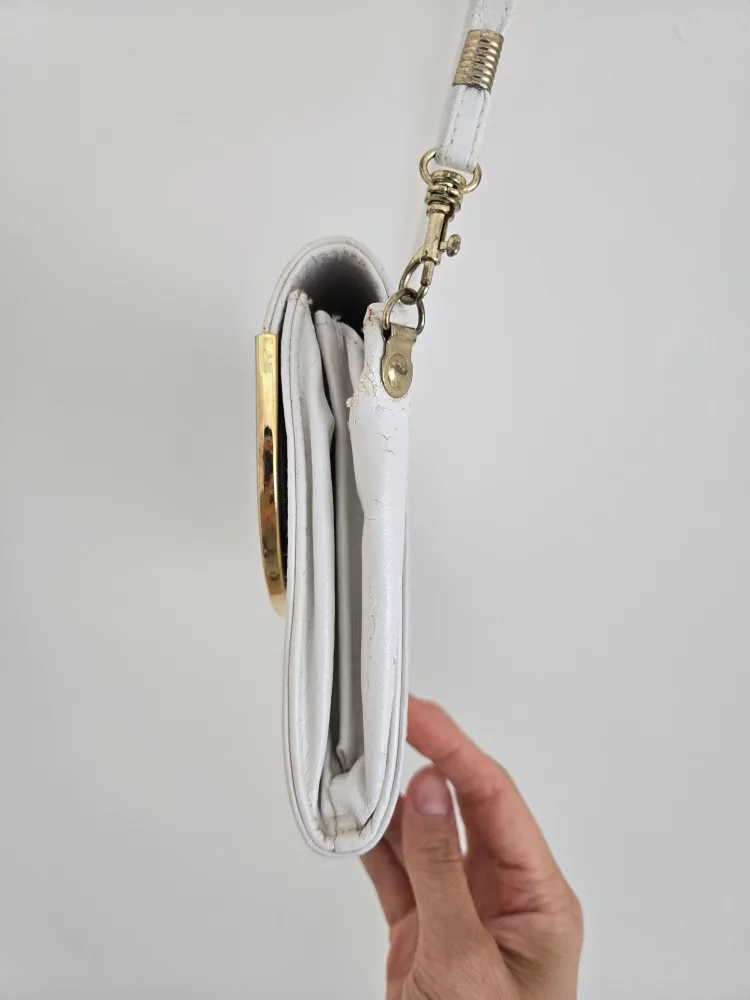Vintage White Clutch with Gold Accent image indicator(4)
