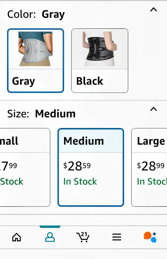 NEENCA Back Brace - Lower Back Pain Relief (Medium) image indicator(8)