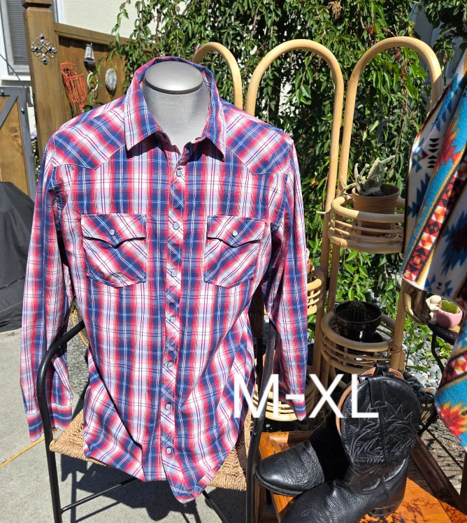 Old Navy Plaid Western Shirt - Size XL thumbnail