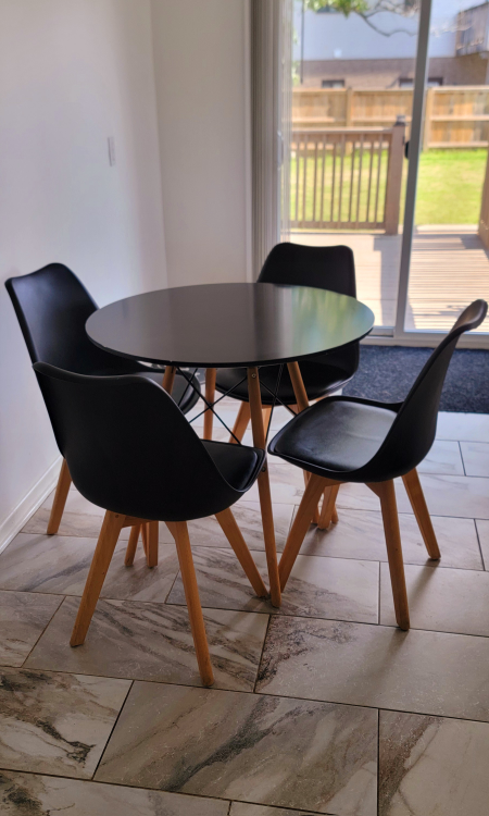 Black Round Dining Table with 4 Chairs - photo 2