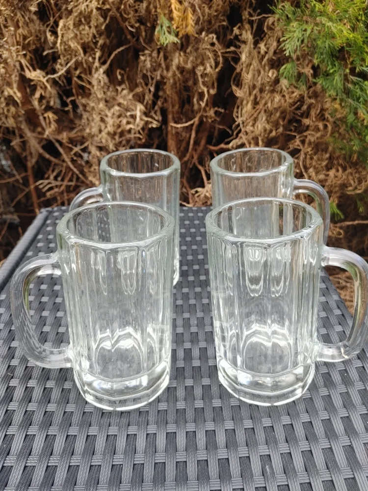 Set of 4 Glass Beer Mugs thumbnail
