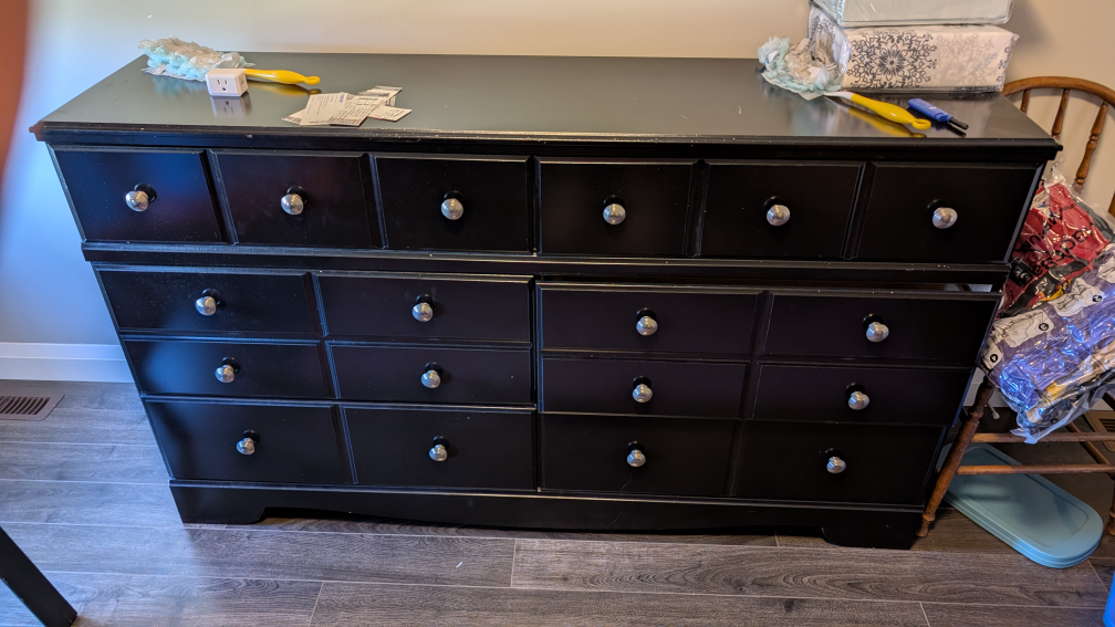 Black Dresser with Detachable Mirror