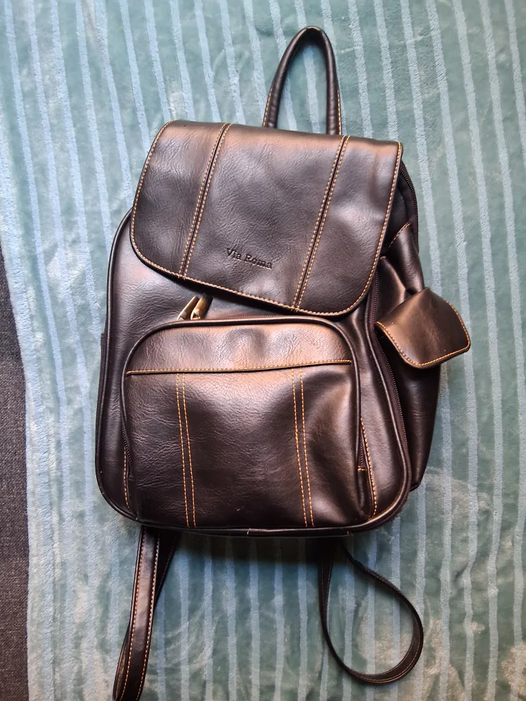 leather backpack purse thumbnail