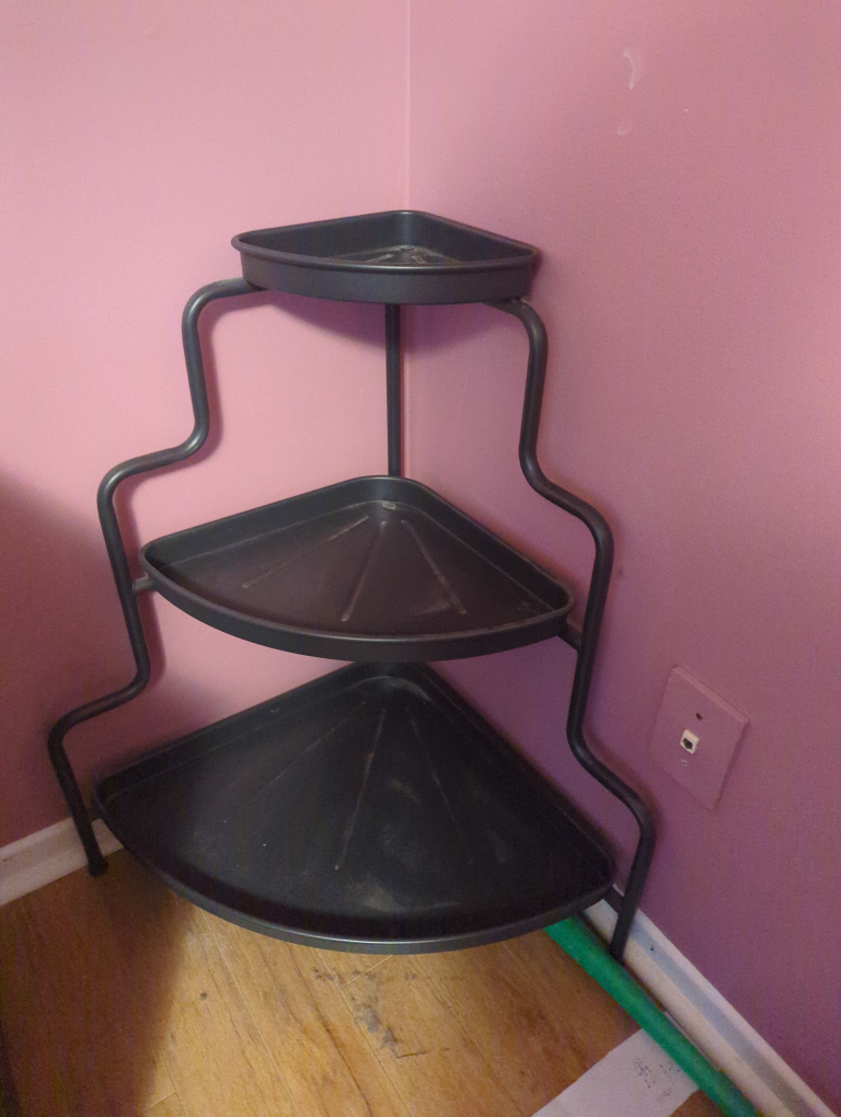 Black Corner Shelf - Three Tier