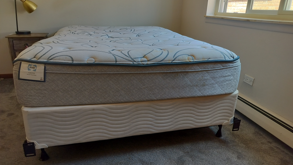 Full size Mattress, box spring, adjustable frame,night stand