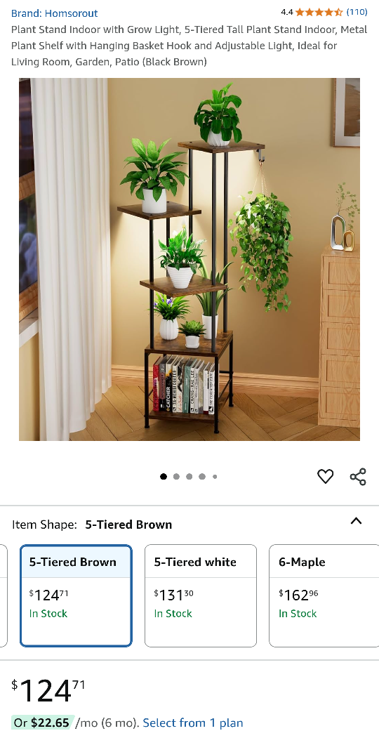 New Plant Stand Indoor with Grow Light, 5-Tiered Tall - photo 2