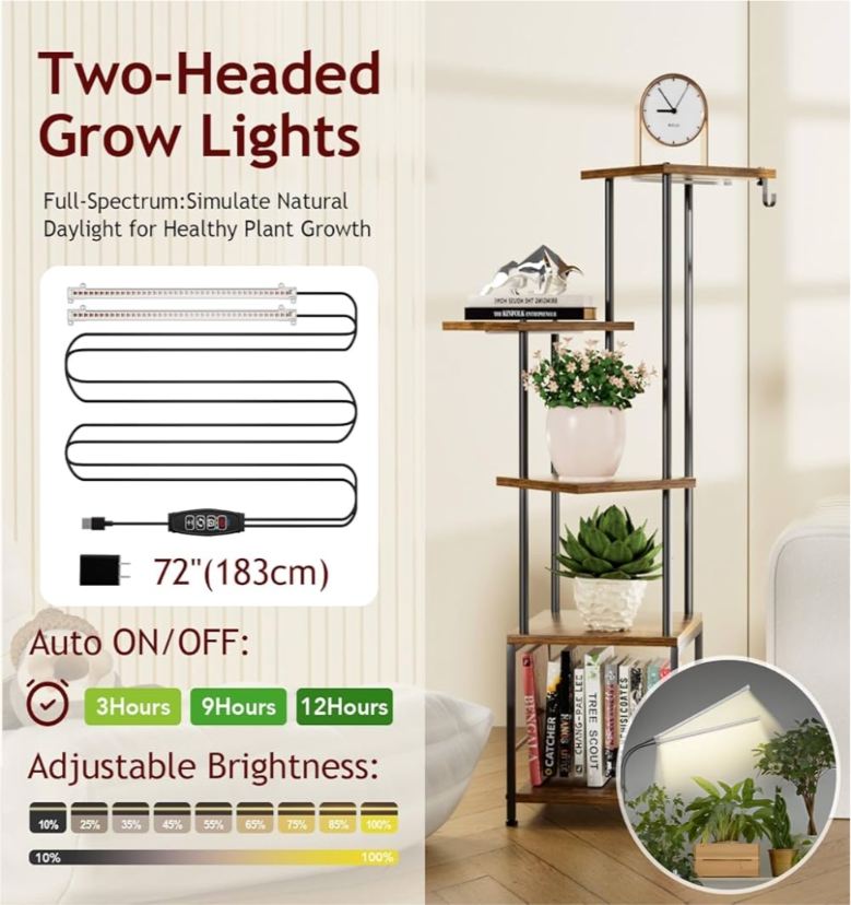 New Plant Stand Indoor with Grow Light, 5-Tiered Tall - photo 4