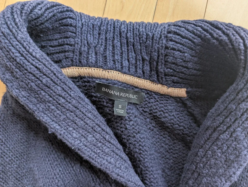 Men's Banana Republic Navy Blue Cardigan - Size S image indicator(3)