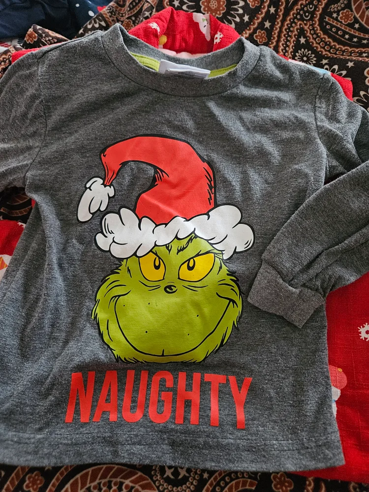 Kids' Grinch Long Sleeve Shirt and snowman vest thumbnail