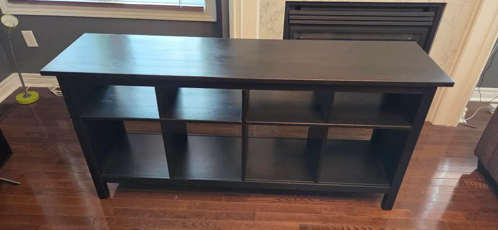 Black TV Stand with Shelves thumbnail