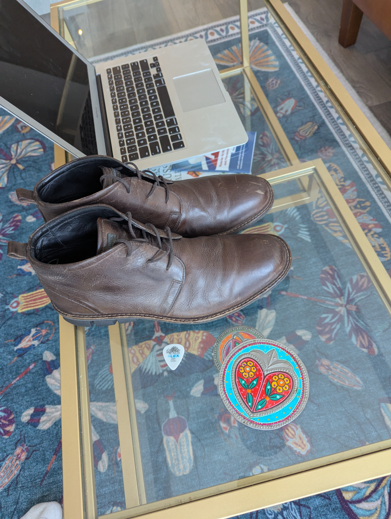 Mens' Brown Leather Chukka Boots size 9 - photo 4