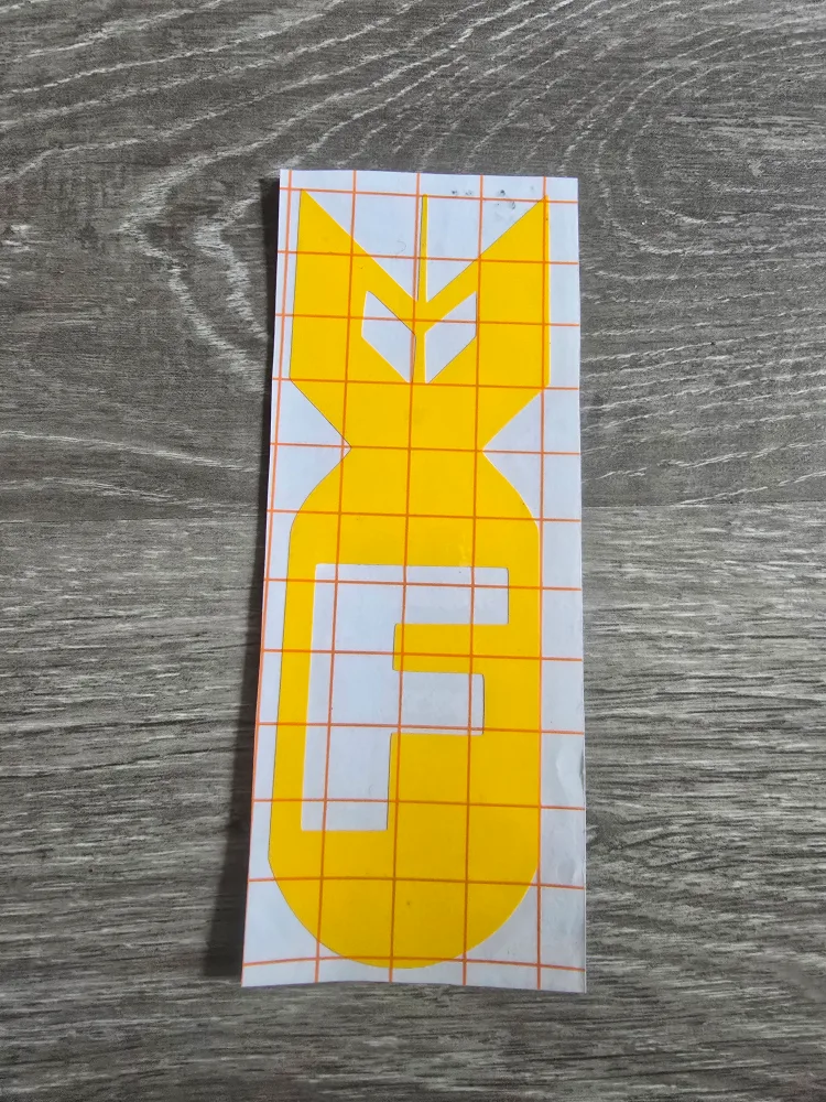 5 inch Yellow F Bomb Decal thumbnail