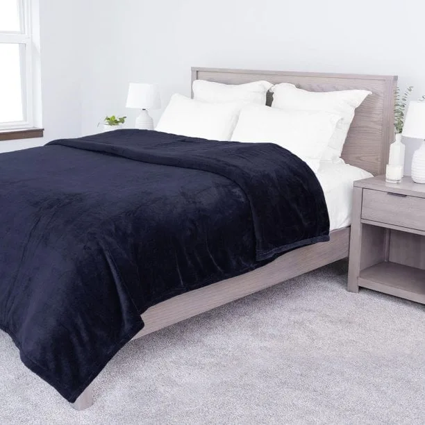 Sunbeam Microplush Electric Heated Blanket - Queen, Navy Blue image indicator(2)