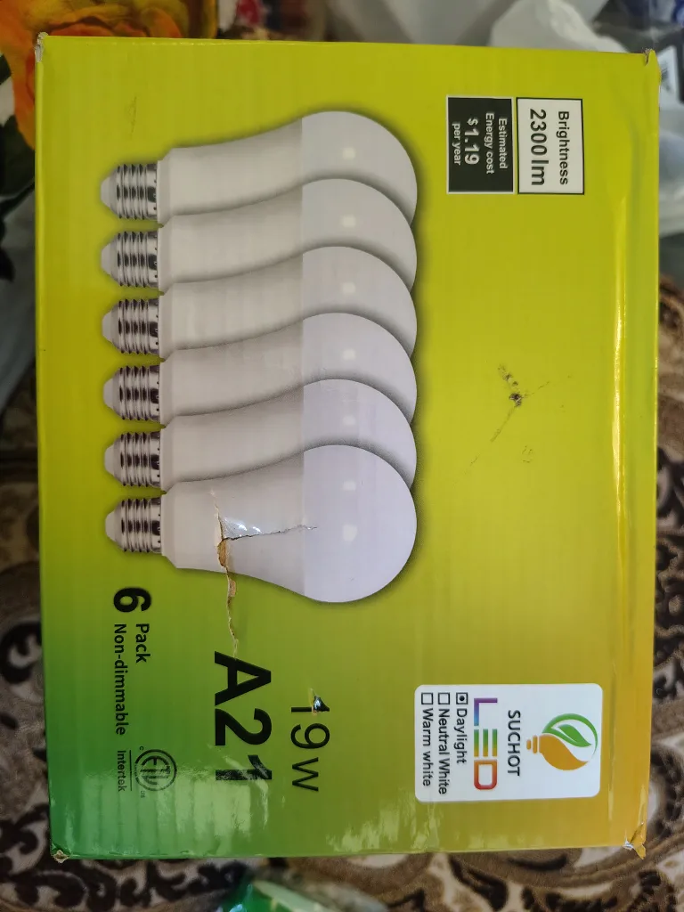 SUCHOT LED A21 19W Light Bulbs - 6 Pack thumbnail