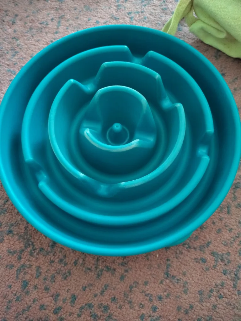 Teal Slow Feeder Dog Bowl thumbnail