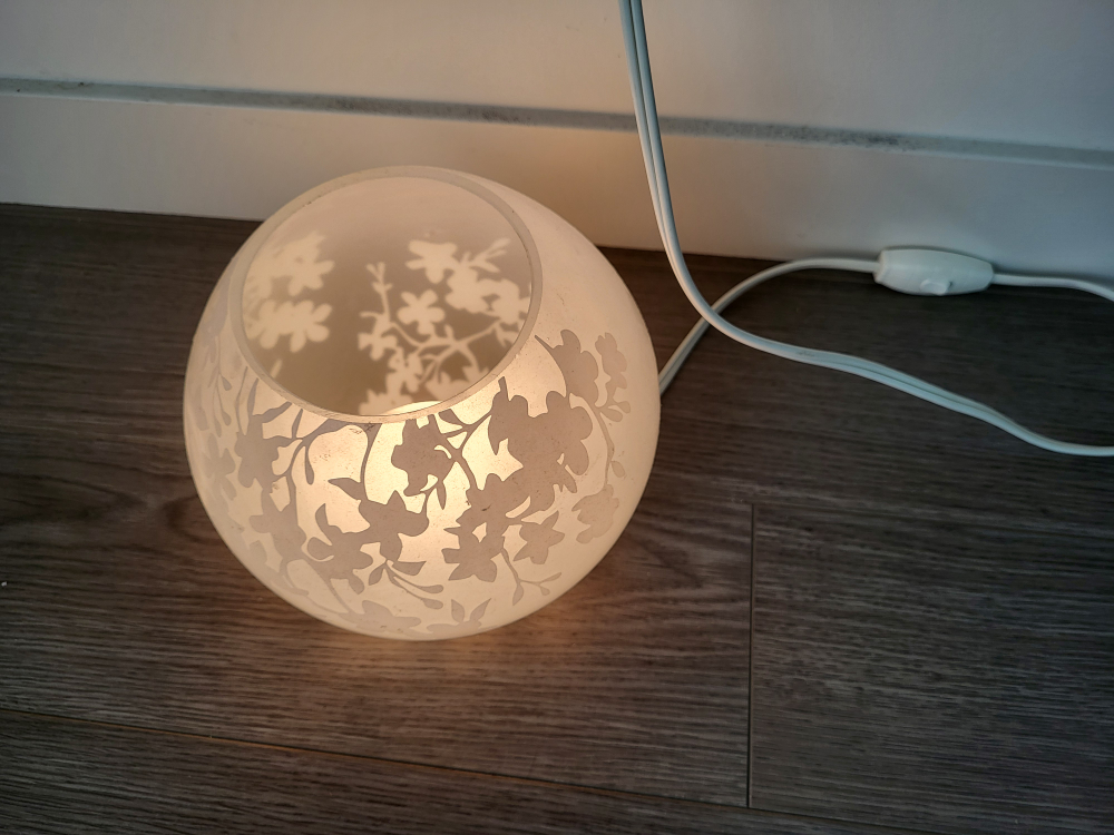 Ikea Floral Patterned Glass Table Lamp - photo 2