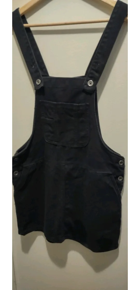 (NEW) Forever 21 Black denim Summer Overalls thumbnail