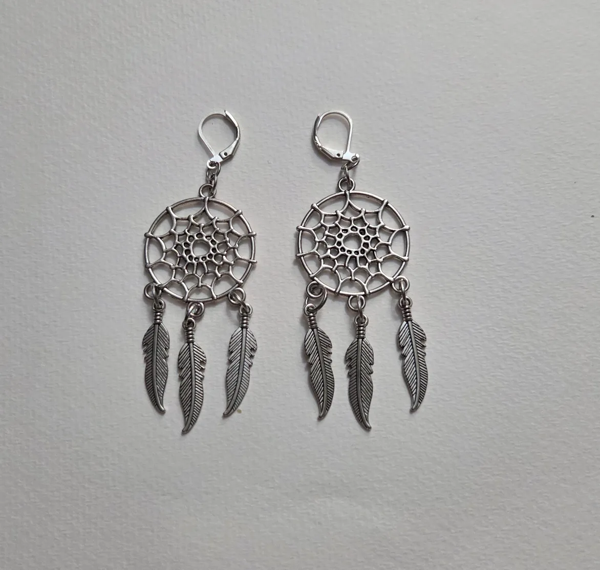 Dreamcatcher Earrings - Silver thumbnail