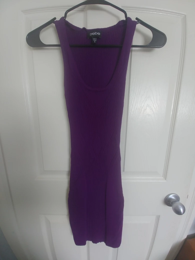 Bebe Purple Knit Mini Dress - Size S