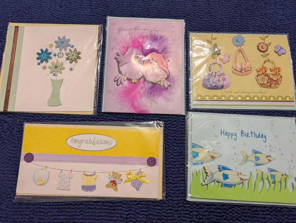 Assorted Handmade Greeting Cards - Set of 5 thumbnail