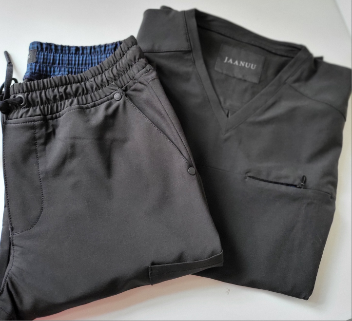 Jaanuu Men's Scrub Set - Black, Size XS