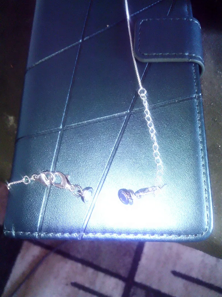 Sterling Silver Necklace with Lab created 1 ct moissanite image indicator(3)