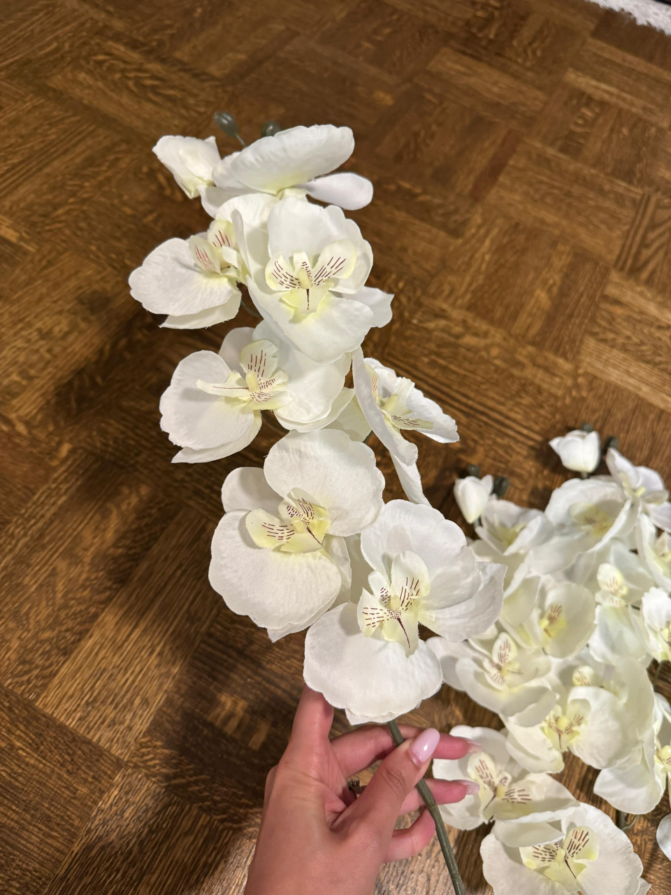 White Artificial Orchid Flowers - Set of 5 - photo 2