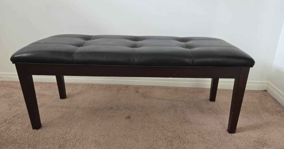 Brown Tufted Ottoman Bench