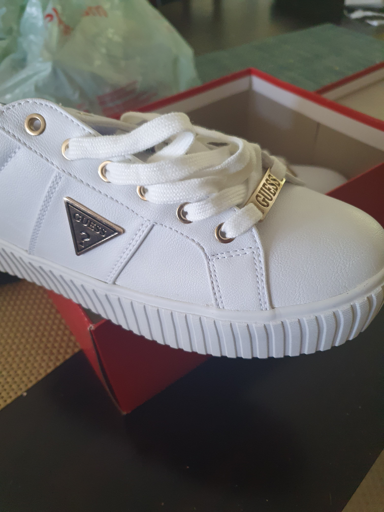 Guess White Sneakers, Size 10, With Box