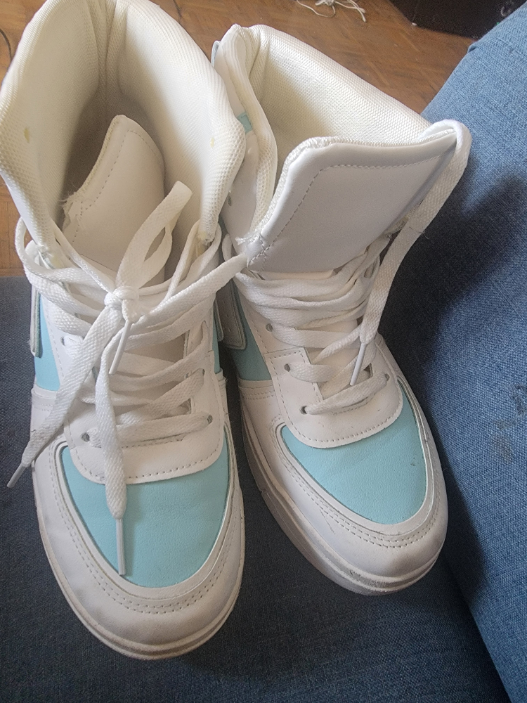 White & Blue High-Top Sneakers - photo 3