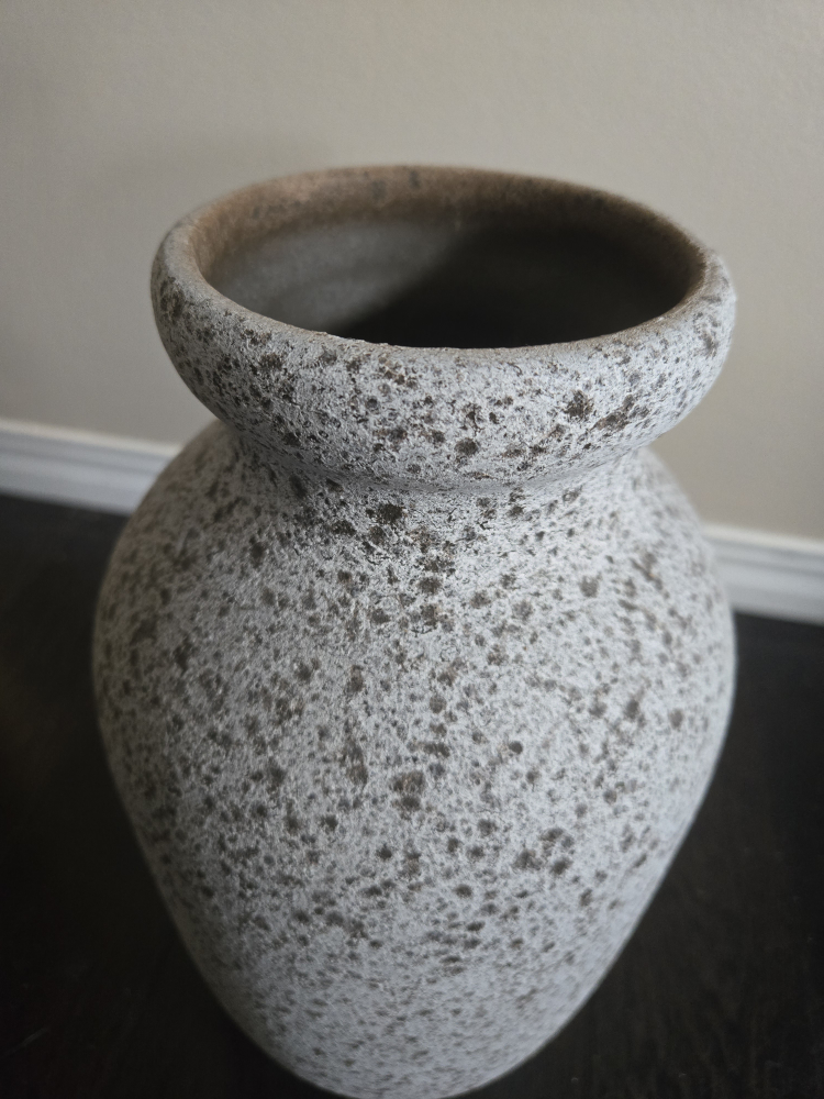 Speckled Grey Ceramic Vase, 13" Tall - photo 2