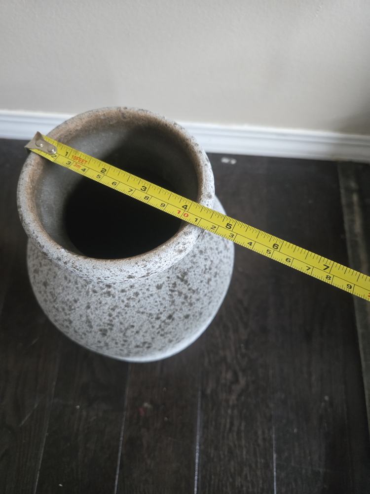 Speckled Grey Ceramic Vase, 13" Tall - photo 3