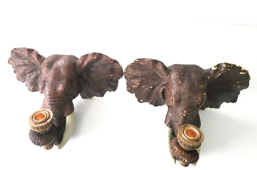 Toscano Elephant Sconce Candle Holders image indicator(2)