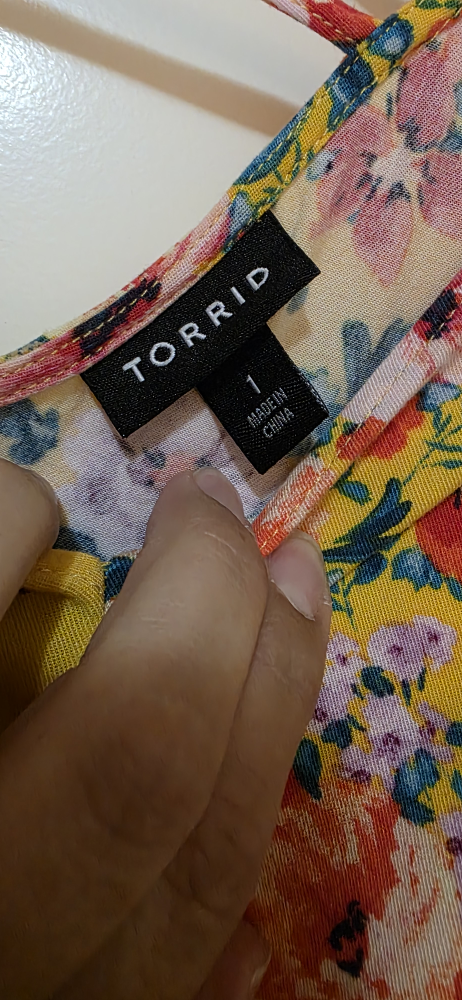 Torrid Yellow Floral Dress - Size 1