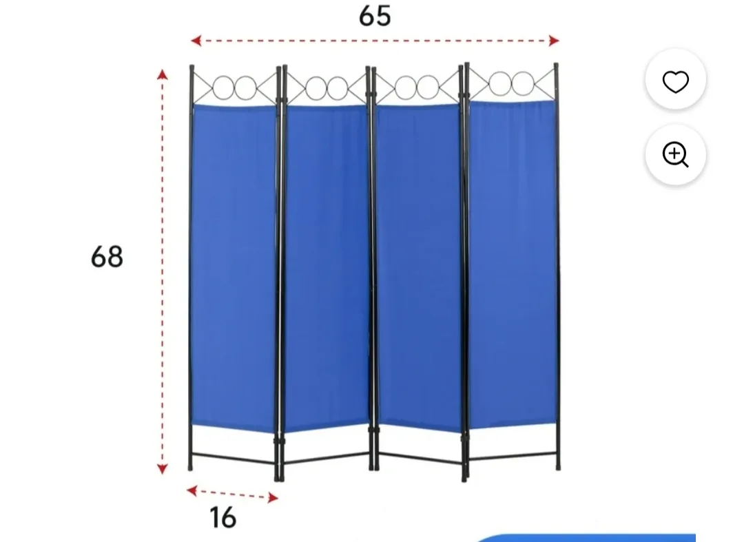 Blue 4-Panel Room Divider (65x68x16) thumbnail
