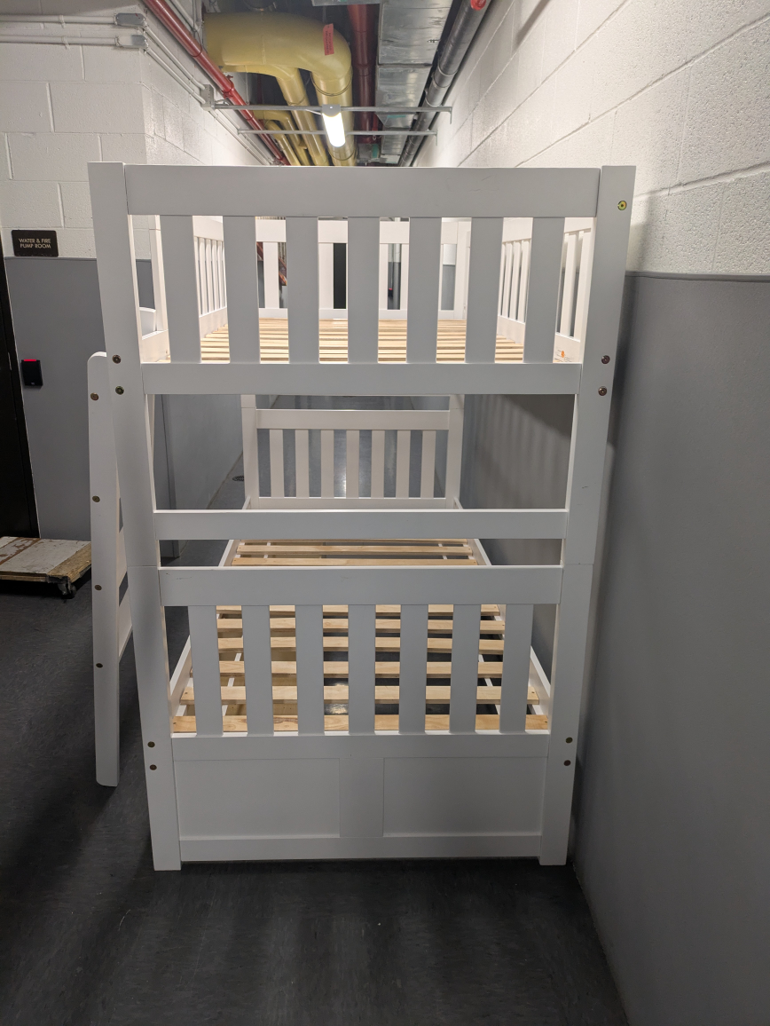 White Wooden Bunk Bed Frame - photo 2