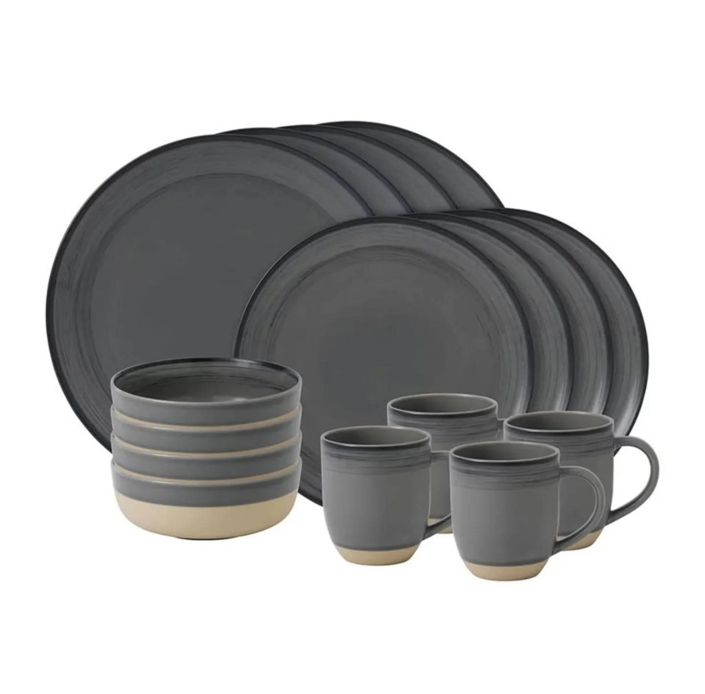 ED Ellen DeGeneres 16-Piece Stoneware Dinnerware Set – Grey thumbnail