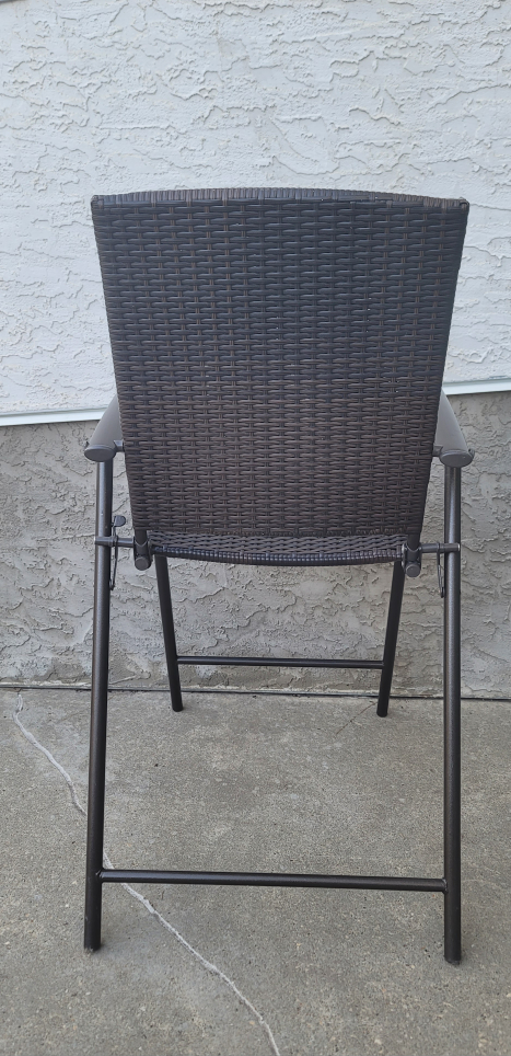 Set of 4 Brown Wicker Folding Patio Chairs - photo 4