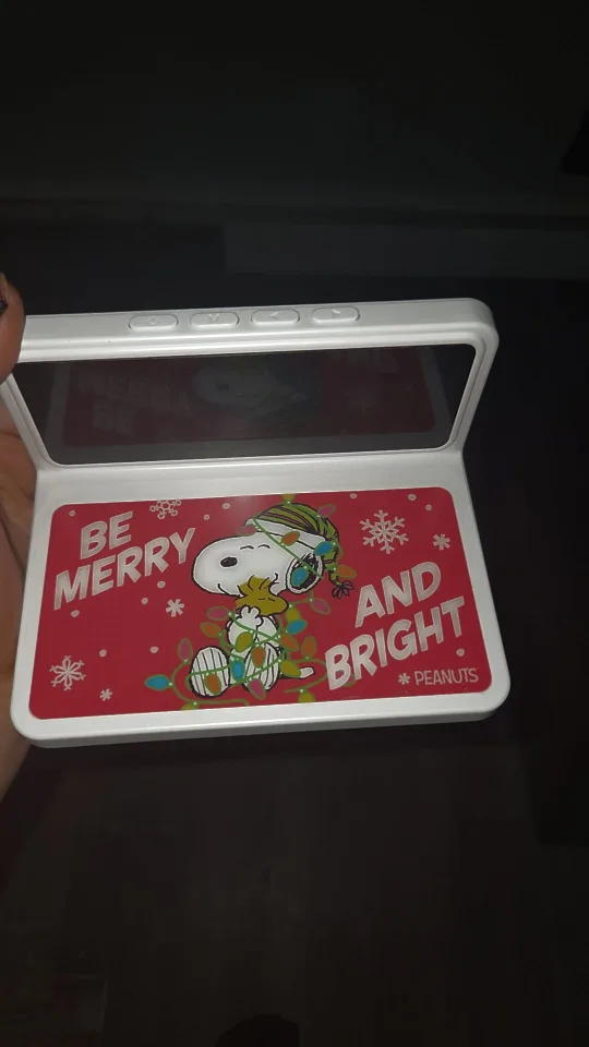 Snoopy 'Be Merry charger and alarm clock with free samples