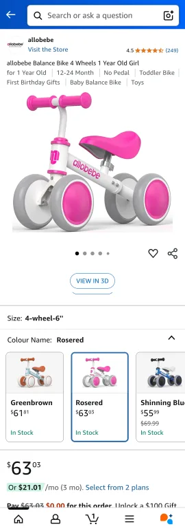 allobebe Balance Bike - 4 Wheels 🇨🇦 image indicator(3)