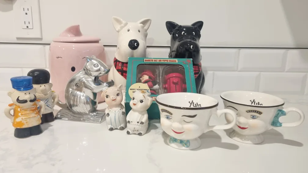 Lot of Cookie Jars, collectible cups, salt n pepper & more thumbnail