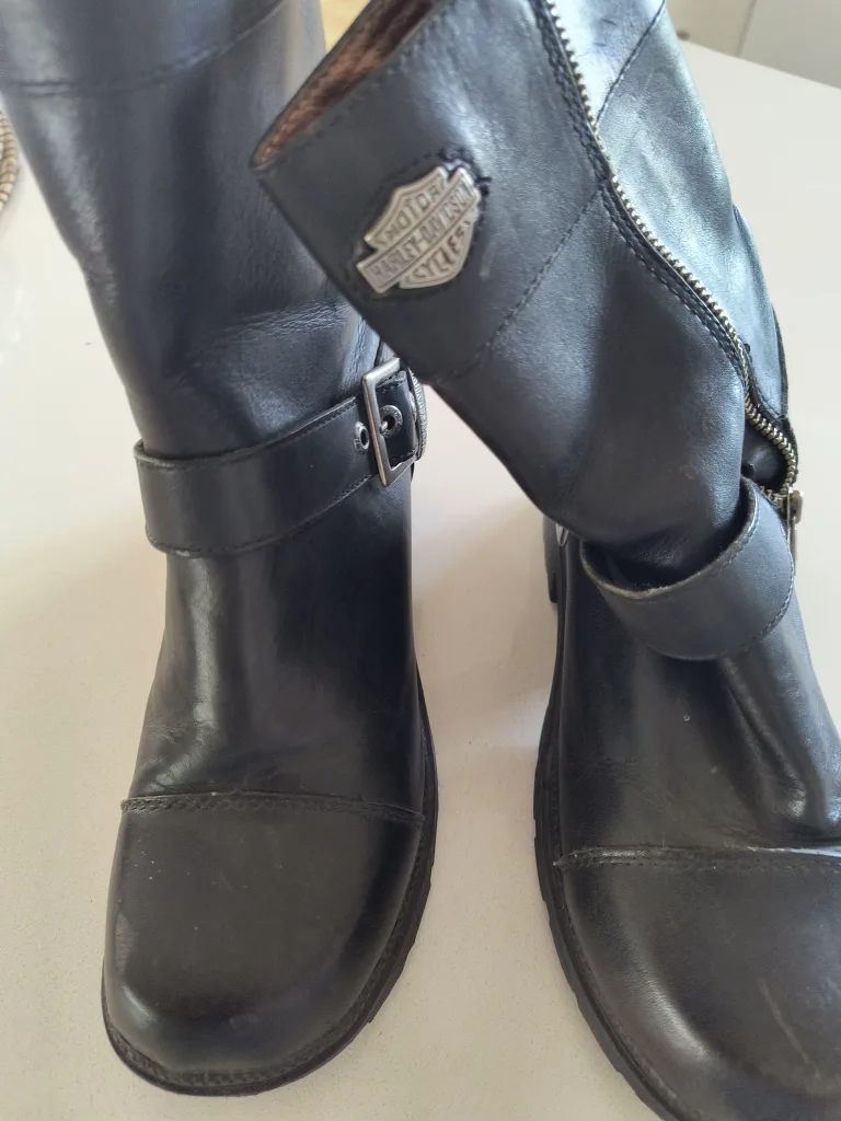 Harley Davidson Black Leather Boots thumbnail