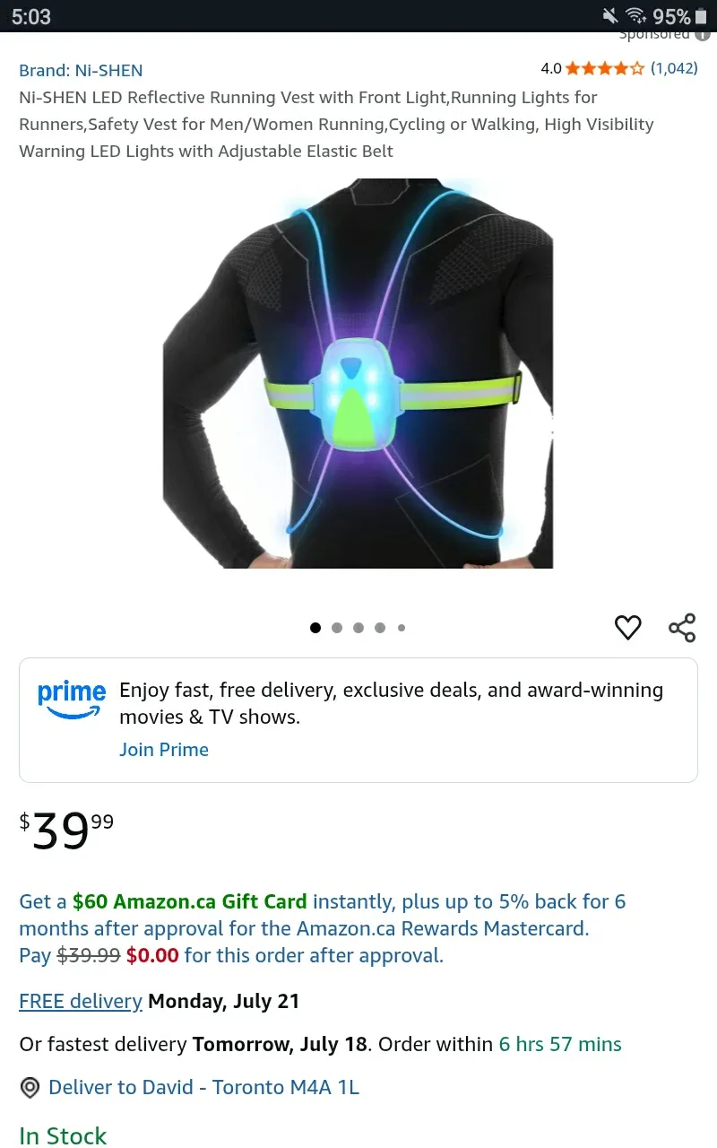 🆕 LED Running Vest Lights - Retails $40+Tx 🎽 🆕 image indicator(4)